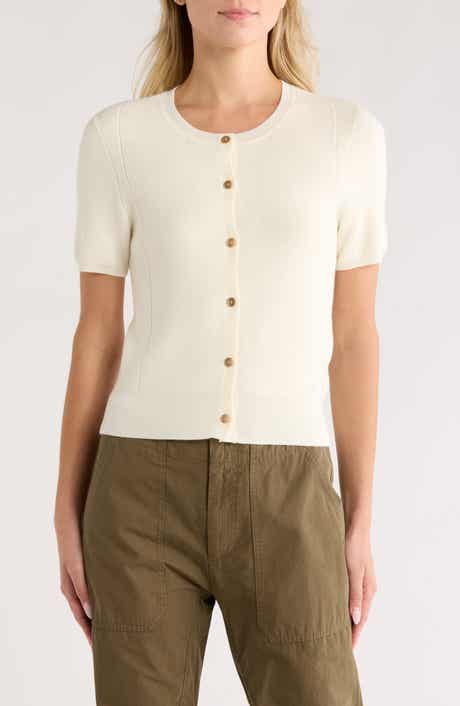 rag & bone Michal Short Sleeve Crop Cardigan