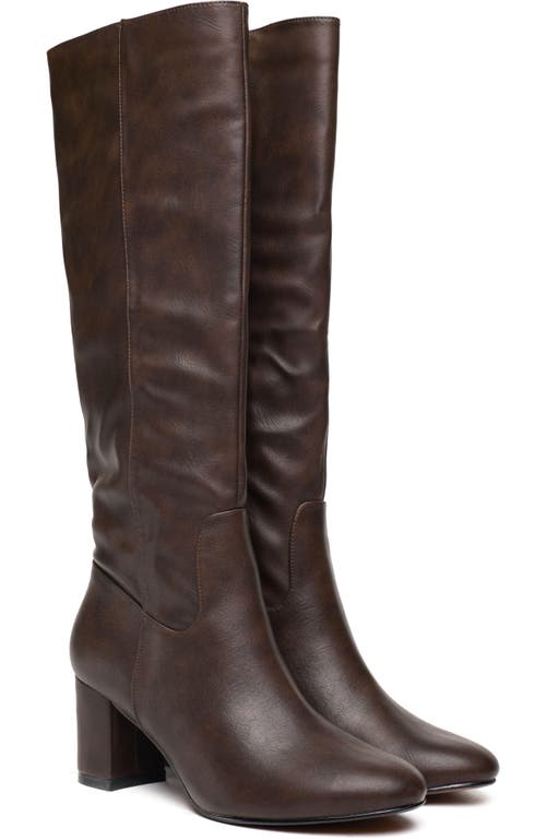 V.gan London Vegan Avocado Knee-high Boot In Brown