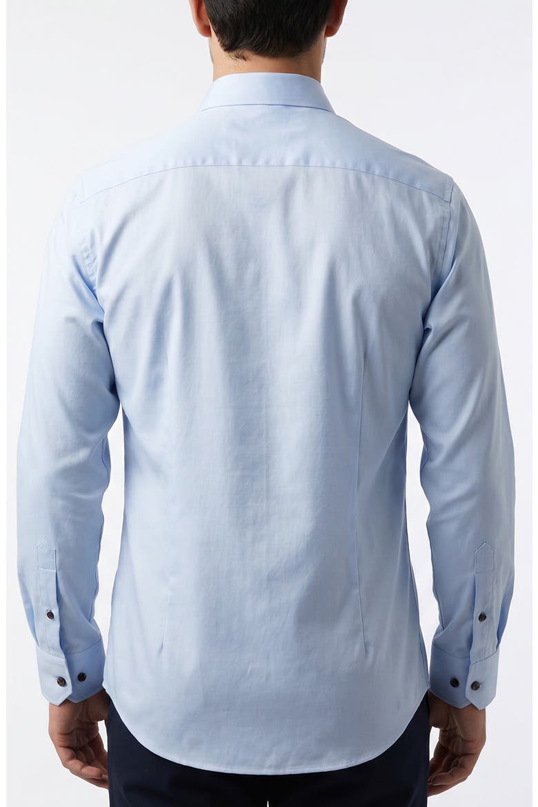 Stretch Cotton Button Up Shirt, Alternate, color, LT BLUE