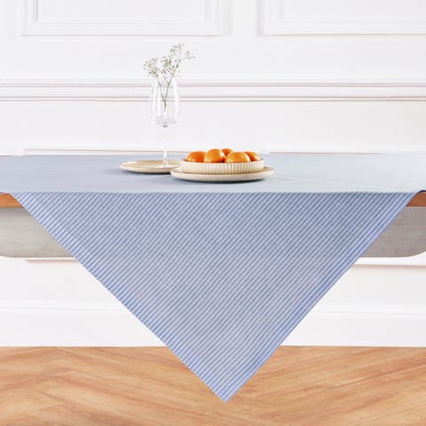 Linen Table Throw - Narrow Stripe, 52" x 52", 52" x 52"