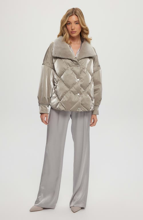 Gorski Quilted Jacket With Shearling Lamb In Gray