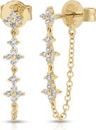 EF Collection Fleur Diamond Front/Back Earrings