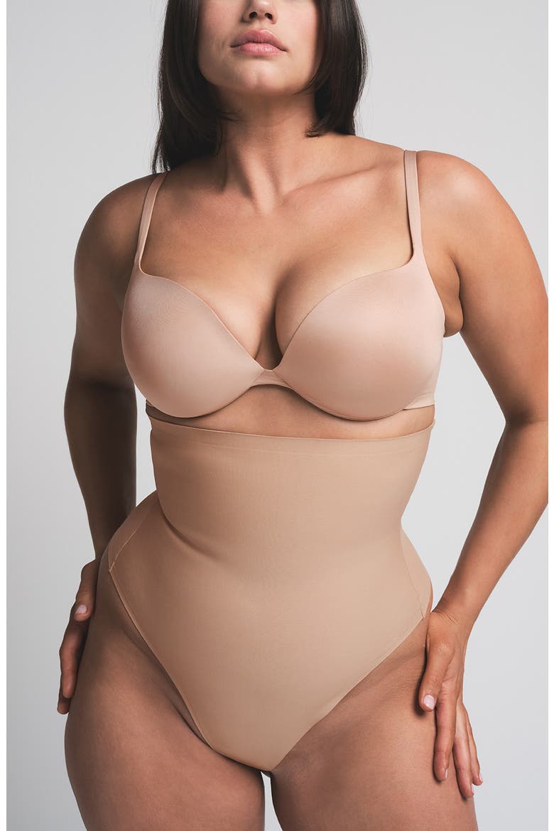 Body Core Sculpt High Waist Thong, Alternate, color, CLAY