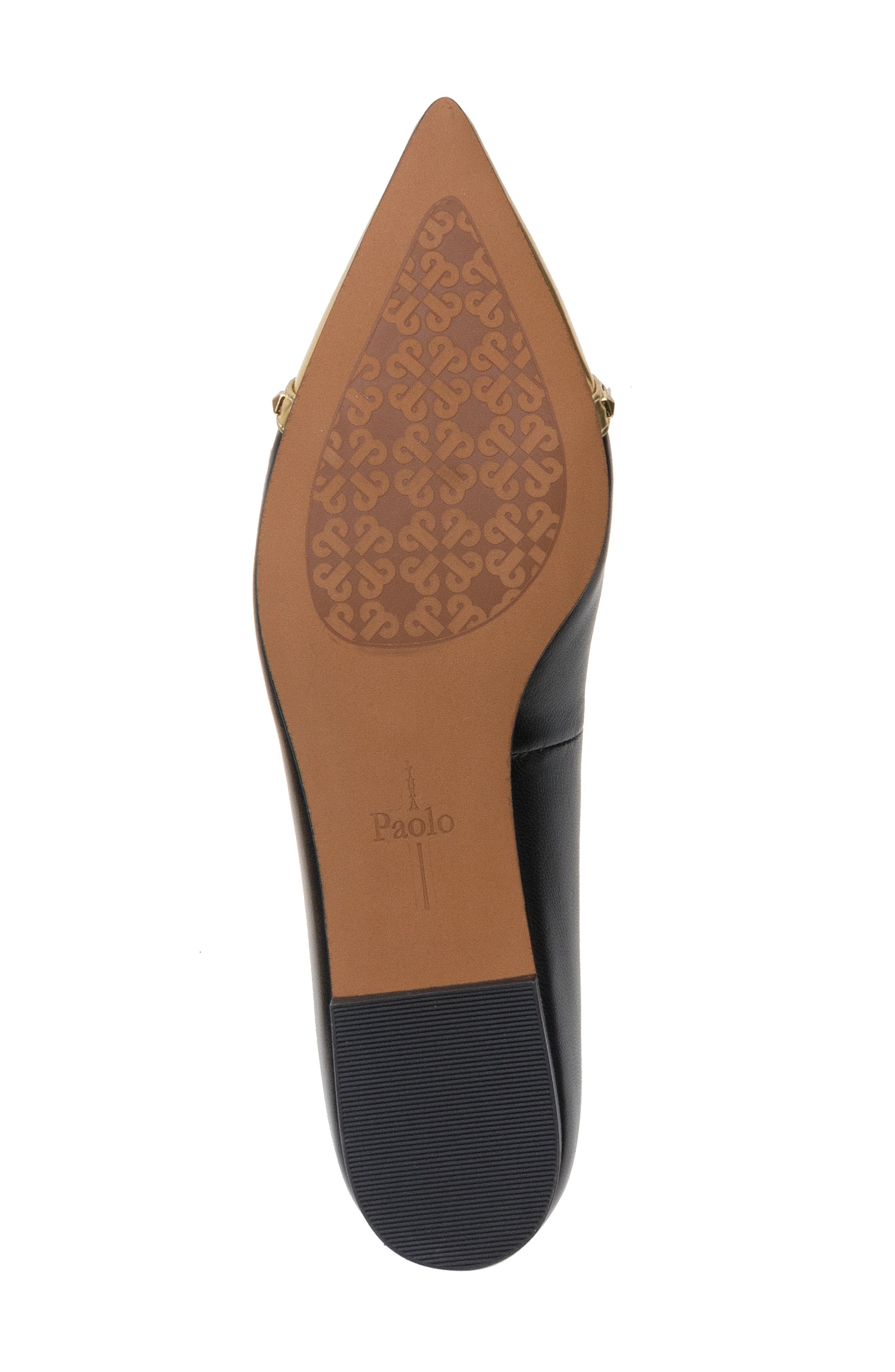 Linea Paolo Niche Pointed Toe Flat, Alternate, color, Black/ Gold