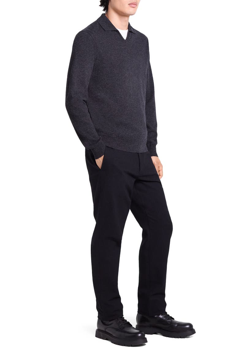 Johnny Collar Cashmere Sweater, Alternate, color, DARK CHARCOAL