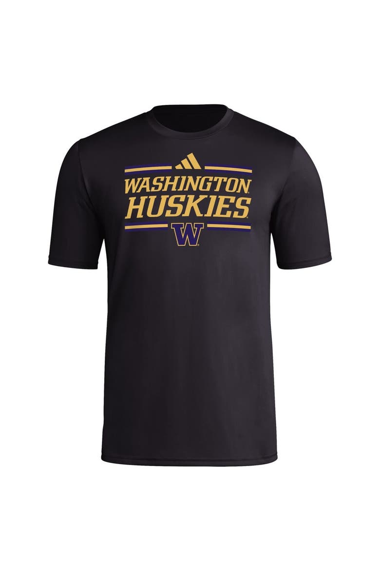 Men's adidas Black Washington Huskies Strategy Pre-Game T-Shirt, Alternate, color, Black