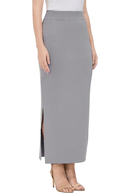 Kimi & Kai Side Slit Knit Maxi Skirt In Gray