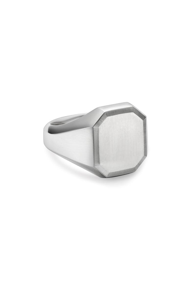 Men's Streamline Signet Ring in Sterling Silver, 18mm, Alternate, color, SILVER