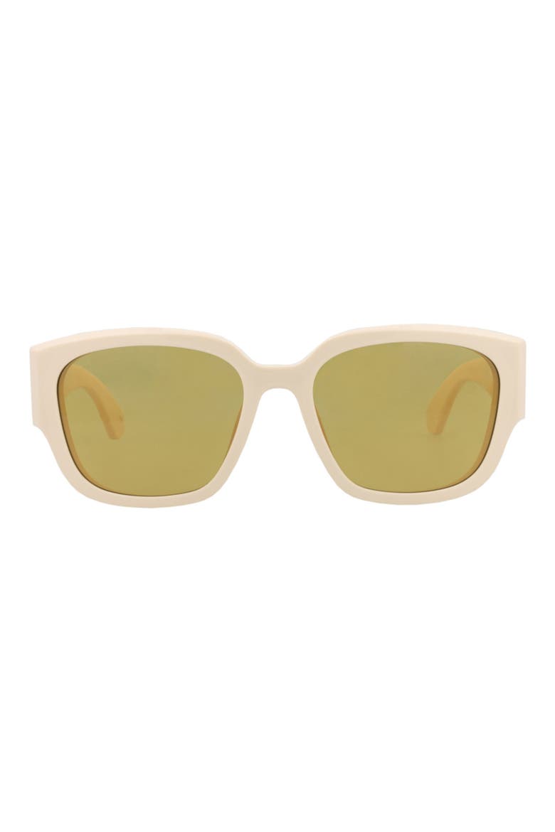 55mm Square Sunglasses, Main, color, IVORY IVORY BROWN