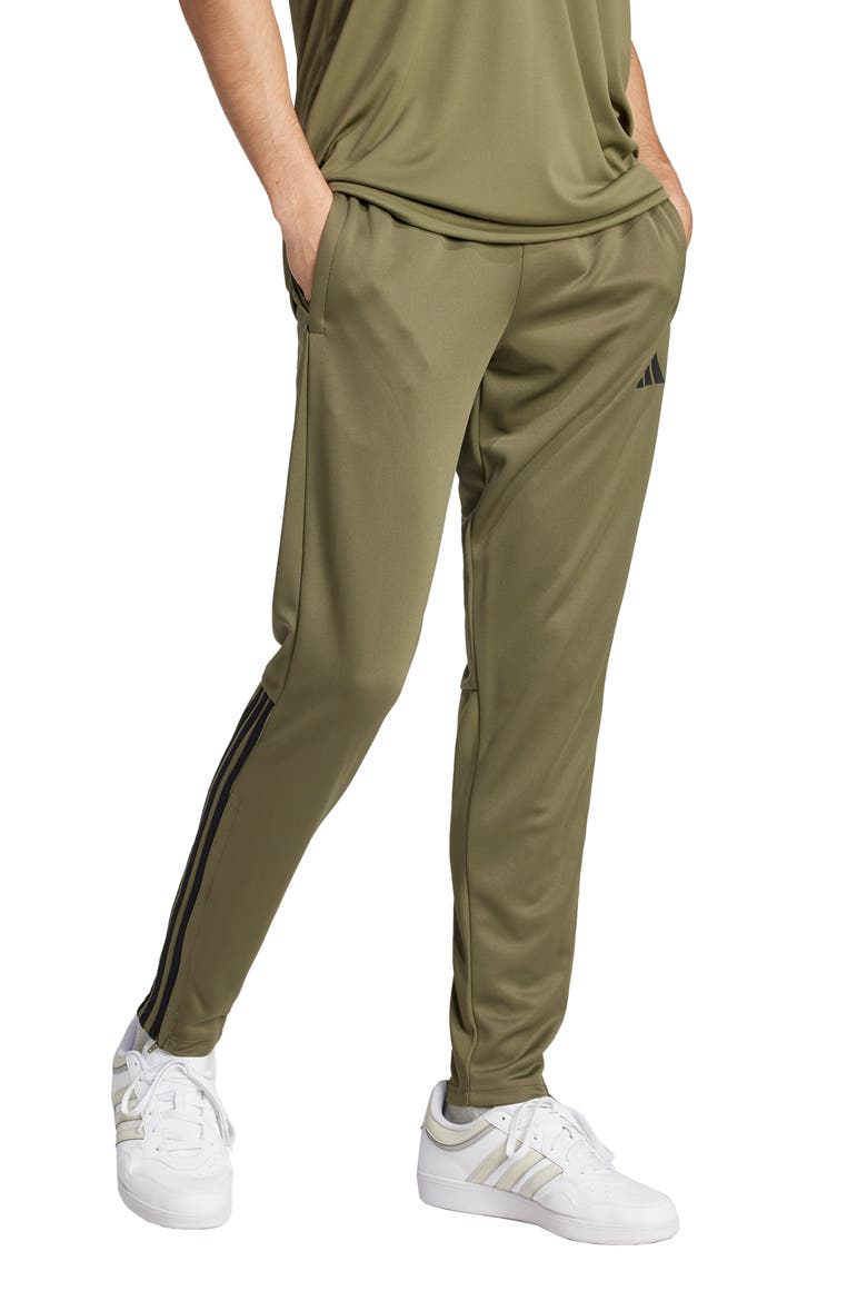 Sereno AEROREADY 3-Stripes Sweatpants, Alternate, color, OLIVE STRATA/ BLACK
