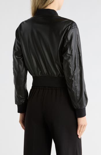 JASON WU Cropped Faux Leather Bomber Jacket | Nordstromrack