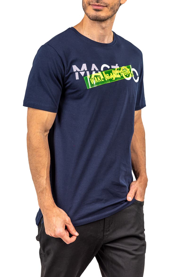 Wakeupfight Navyblue Graphic T-Shirt, Alternate, color, BLUE