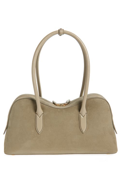 Stella Mccartney Ryder Faux Suede Crossbody Bag In Khaki
