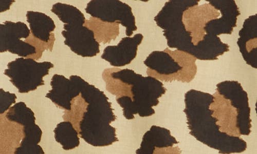 T Tahari Puff Sleeve Tie Hem Crop Top In Leopard Print