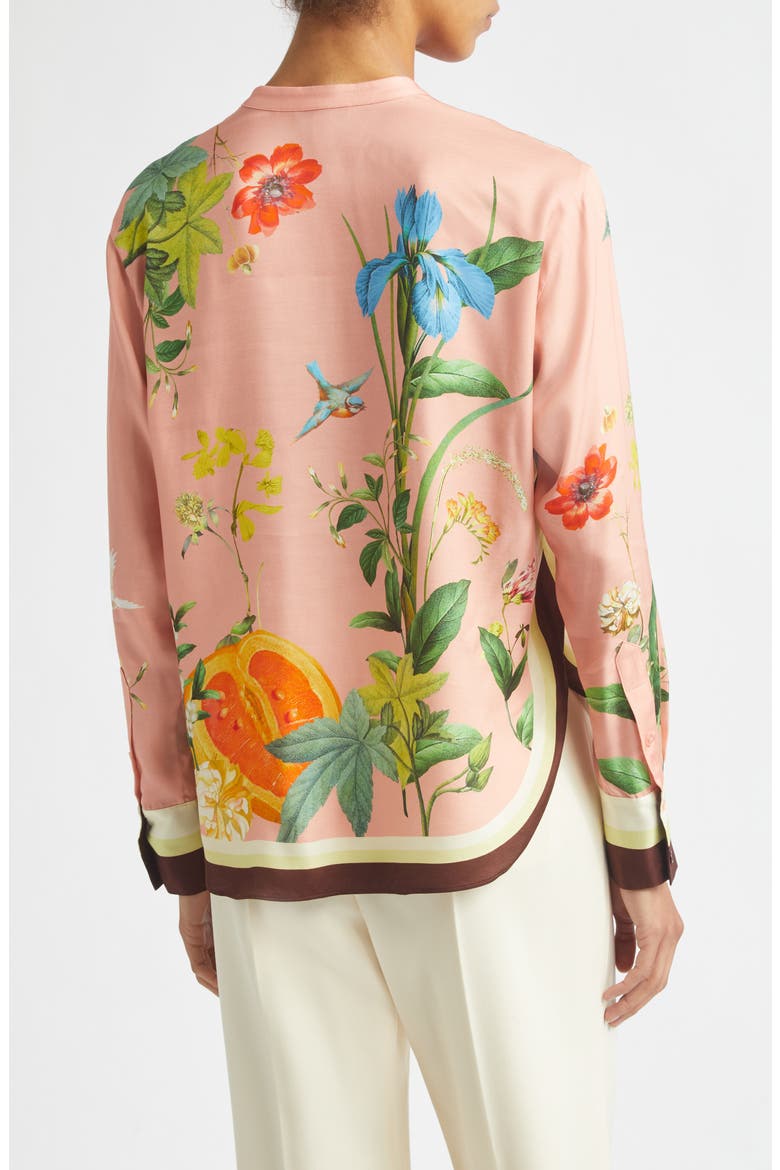 Milos Floral Scarf Print Top, Alternate, color, PINK