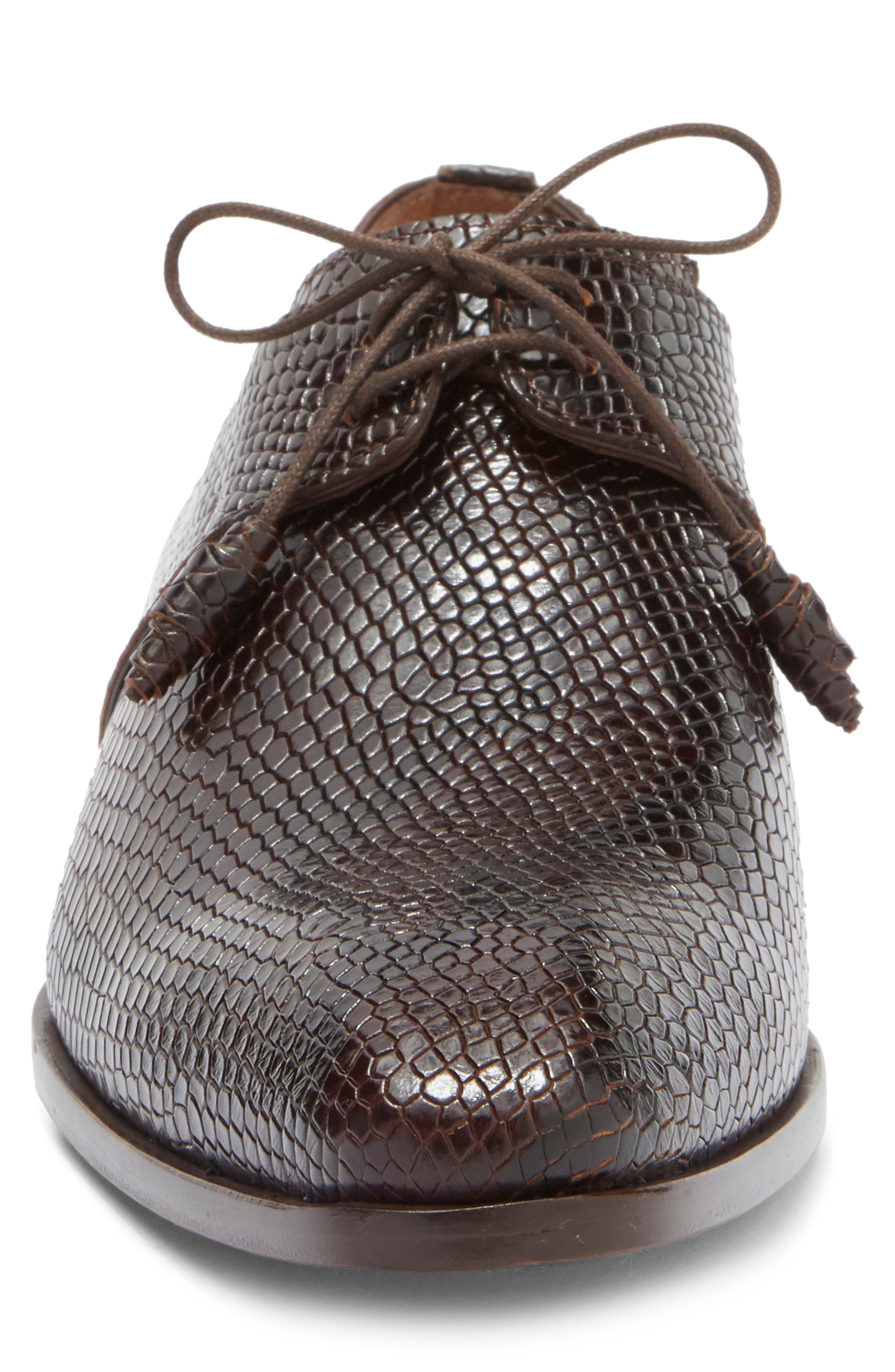 Mezlan Snake Embossed Derby, Alternate, color, 