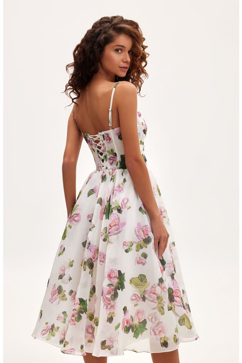 Spaghetti Strap Midi Dress With A Floral Print, Alternate, color, Apple Blossom