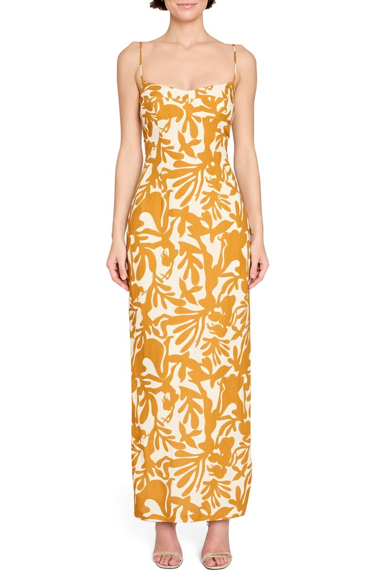 Amanda Uprichard Lawrence Mixed Print Maxi Dress, Main, color, Botticelli Print