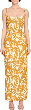Amanda Uprichard Lawrence Mixed Print Maxi Dress