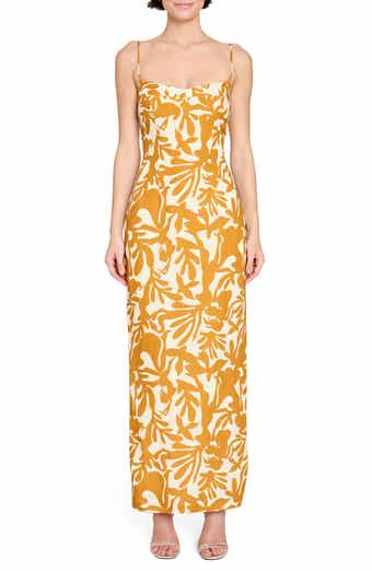 Amanda Uprichard Lawrence Mixed Print Maxi Dress