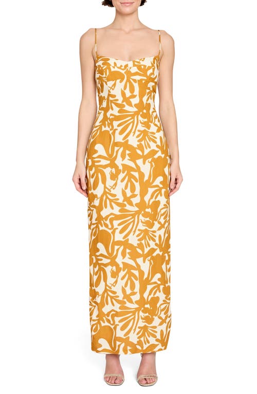Amanda Uprichard Lawrence Mixed Print Maxi Dress In Yellow