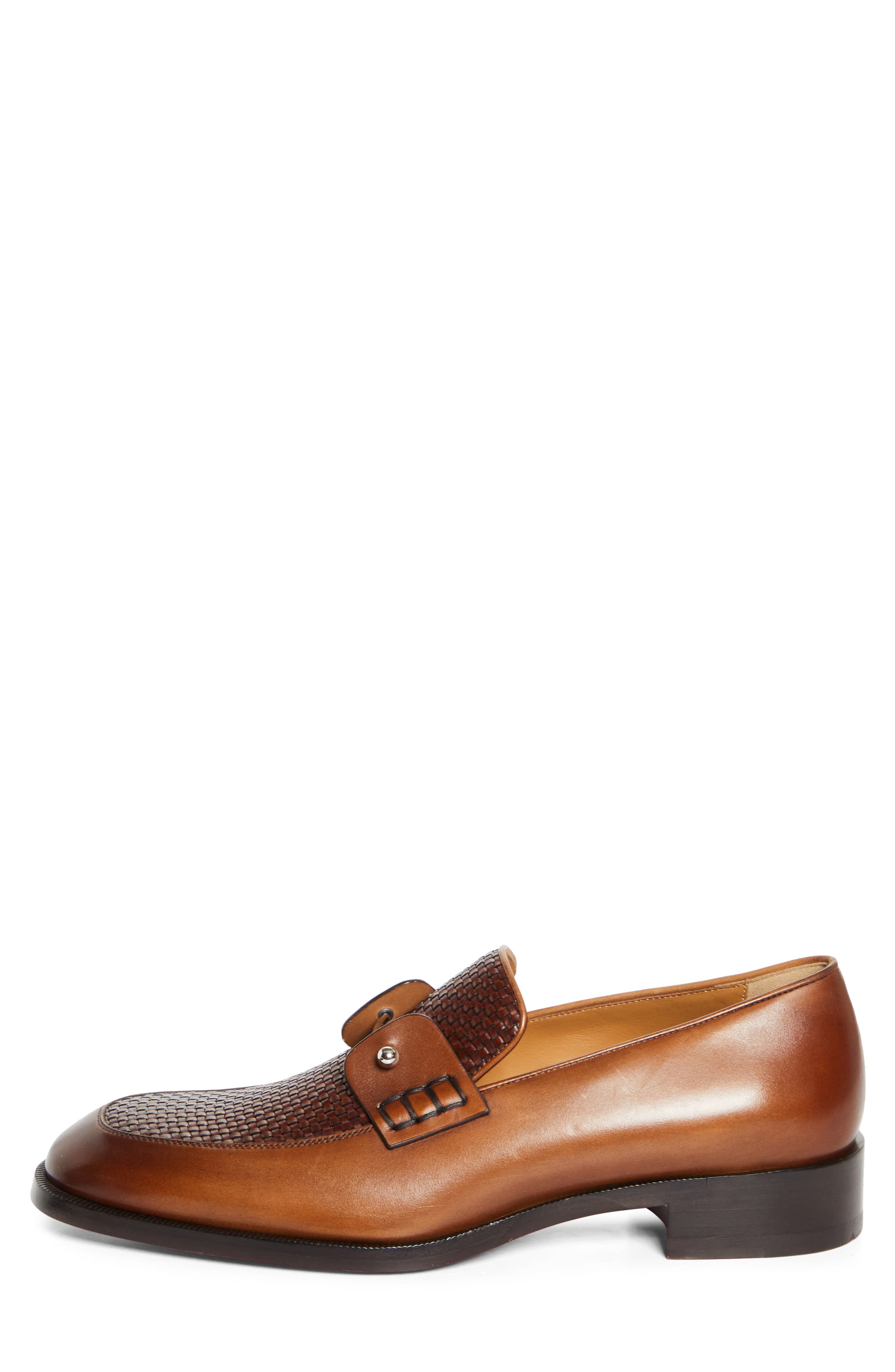 Christian Louboutin Chambelimoc Woven Loafer, Alternate, color, Bwi3-Havane