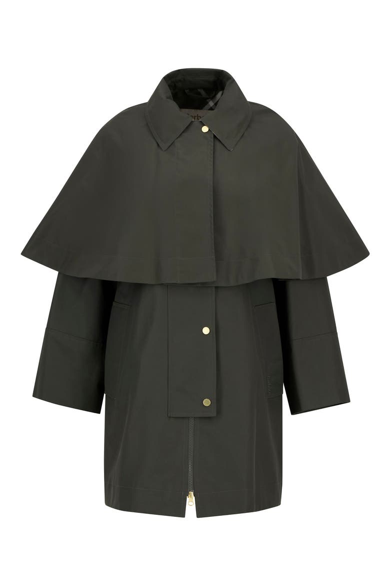 Fia Water Resistant Caped Twill Jacket, Alternate, color, SAGE/ ANCIENT POPLAR