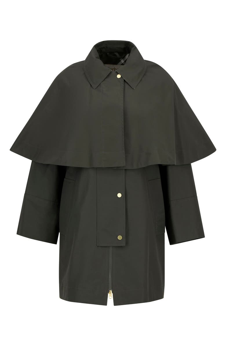 Barbour Fia Water Resistant Caped Twill Jacket, Alternate, color, Sage/ Ancient Poplar