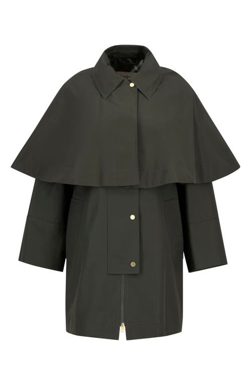 Barbour Fia Water Resistant Caped Twill Jacket In Green