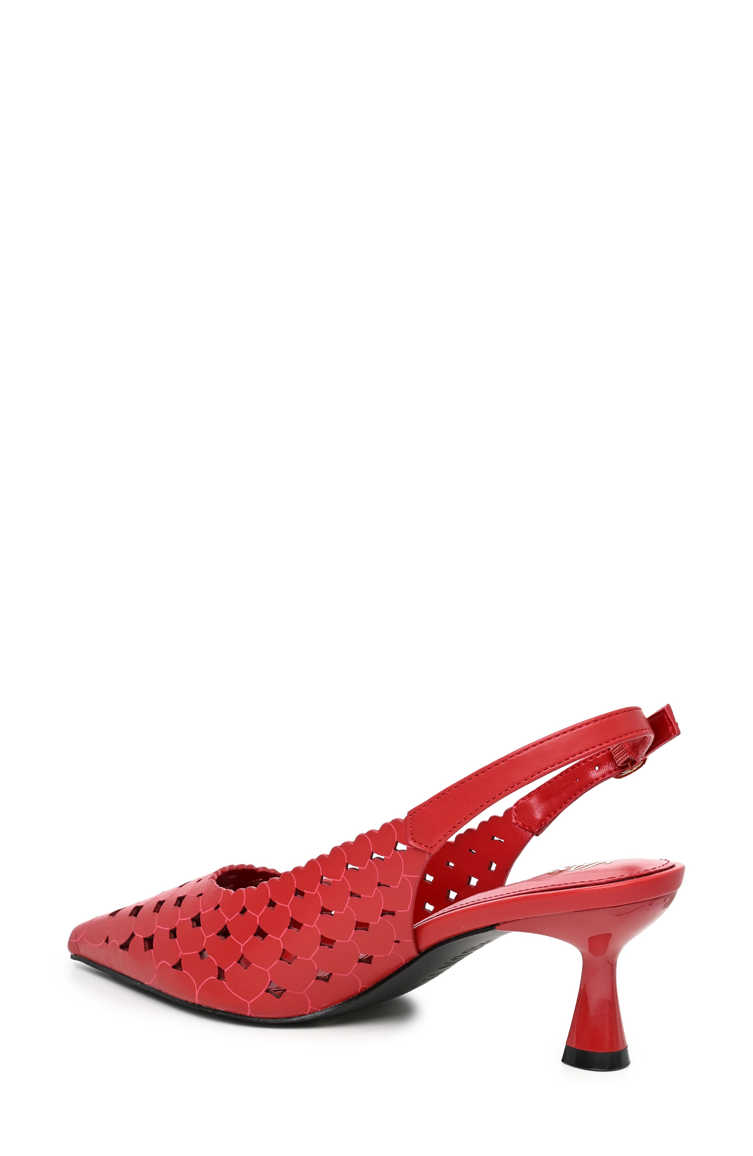 Lovey Slingback Faux Leather Pump, Alternate, color, RED