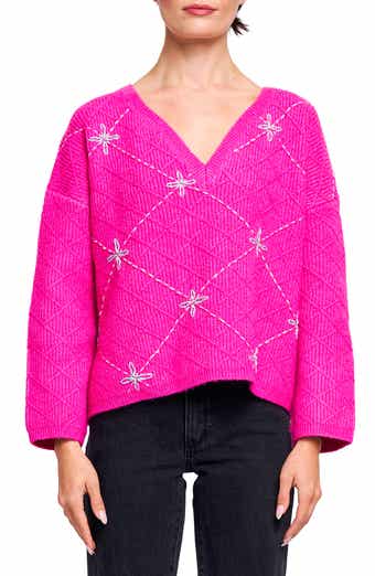 Grace Embroidered V-Neck Sweater