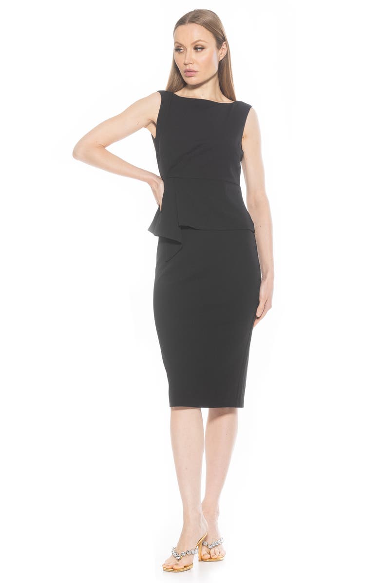 Alexia Admor Amora Boat Neck Sleeveless Sheath Dress, Alternate, color, Black