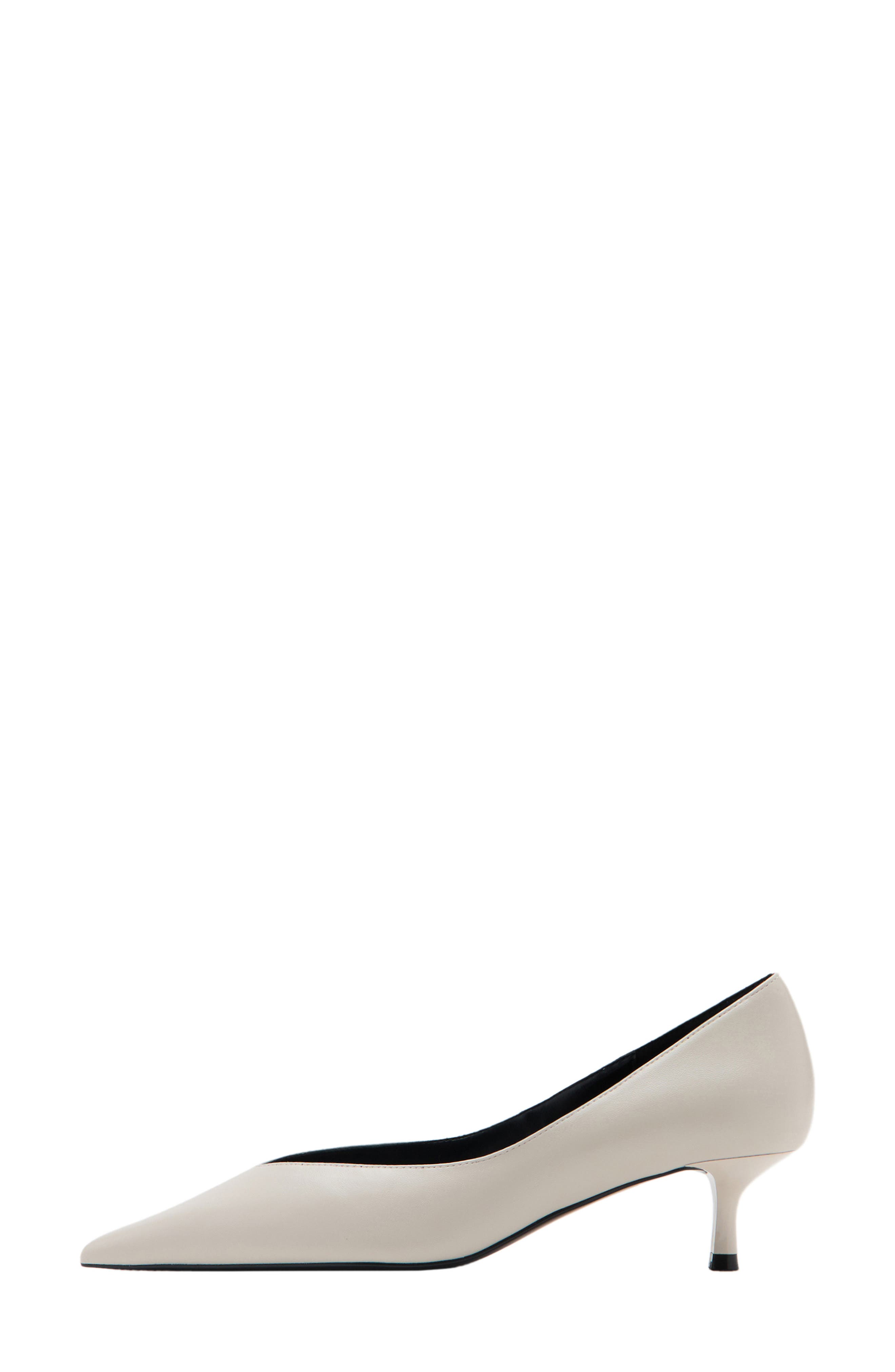 Pointed Toe Kitten Heel Pump, Alternate, color, ECRU