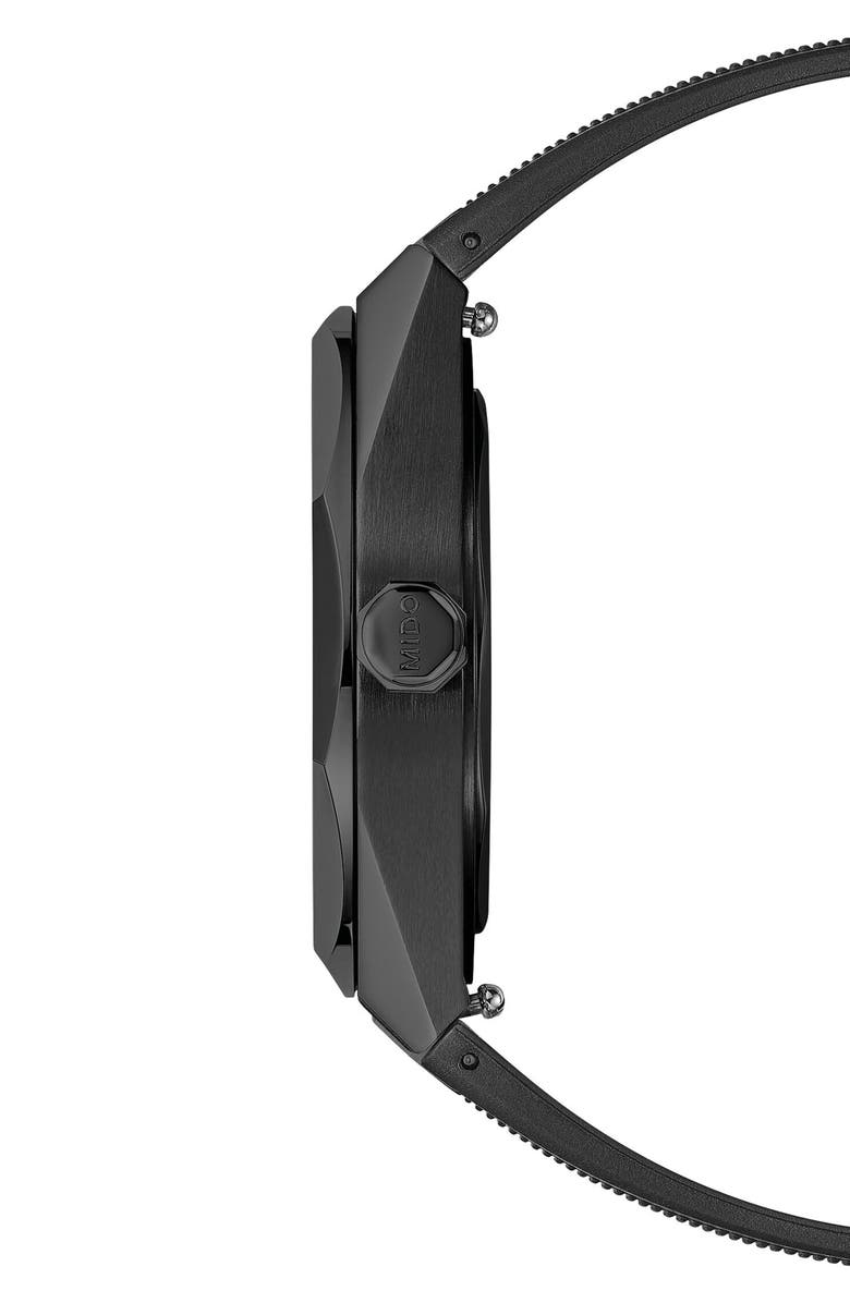 MIDO Multifort 8 One Crown Automatic Rubber Strap Watch, 40mm, Alternate, color, Black