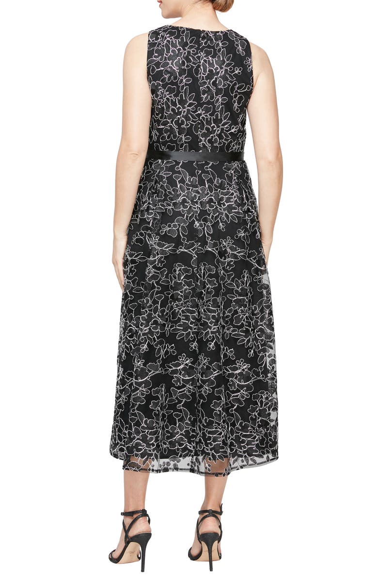 Alex & Eve Embroidered Sleeveless Cocktail Dress, Alternate, color,