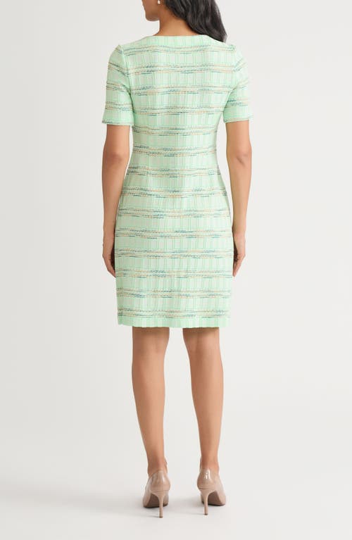 Misook Textured Plaid Knit Sweater Dress