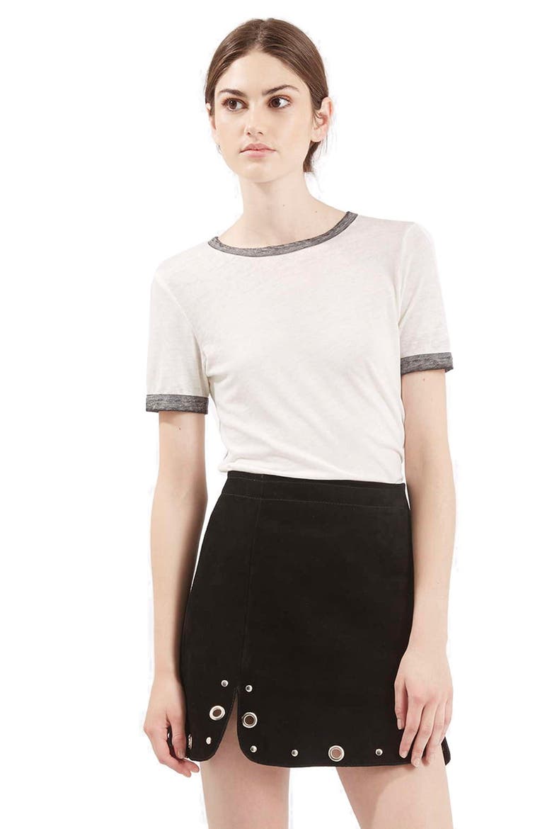 Burnout Ringer Tee, Main, color, WHITE MULTI