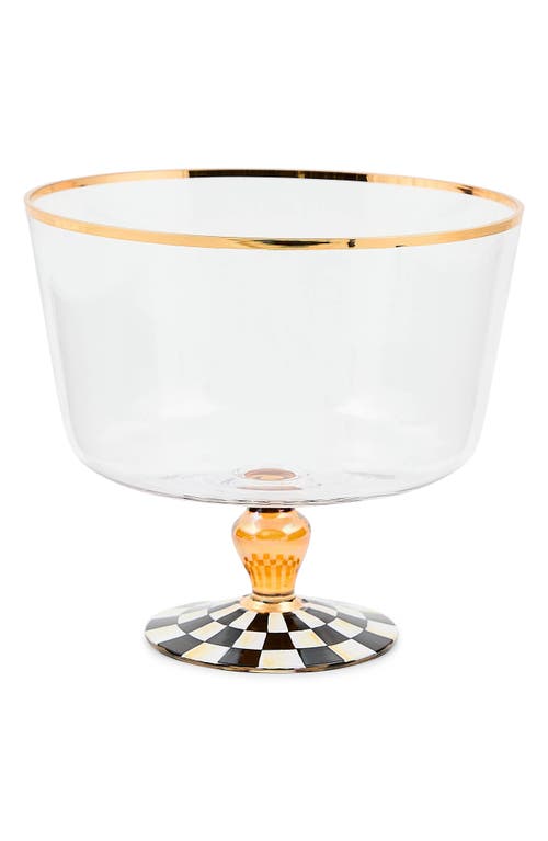 Mackenzie-childs Mackenzie Childs Courtly Check Glass Trifle Dish In Transparent