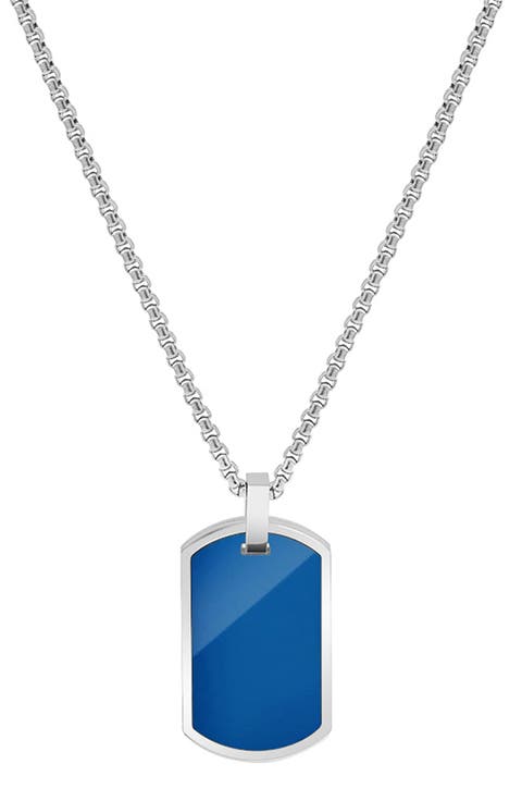 Men's Stainless Steel Dog Tag Pendant Necklace