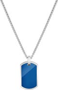 GEOFFREY BEENE Men's Stainless Steel Dog Tag Pendant Necklace