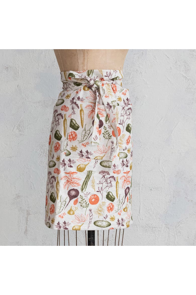 Garden Cotton and Linen Apron with Pocket, Multicolor, Alternate, color, Multicolor