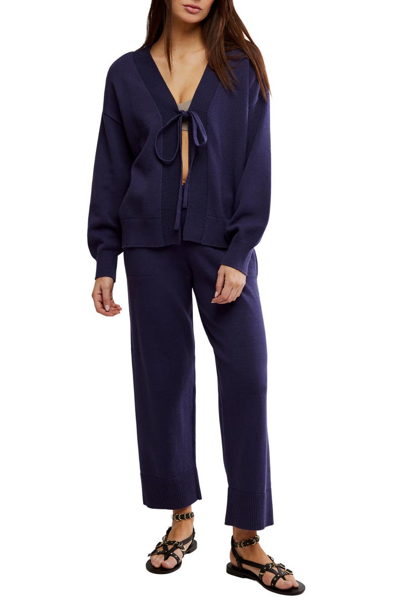 Free People Solar Cardigan & Pants Set, Main, color, Peacoat