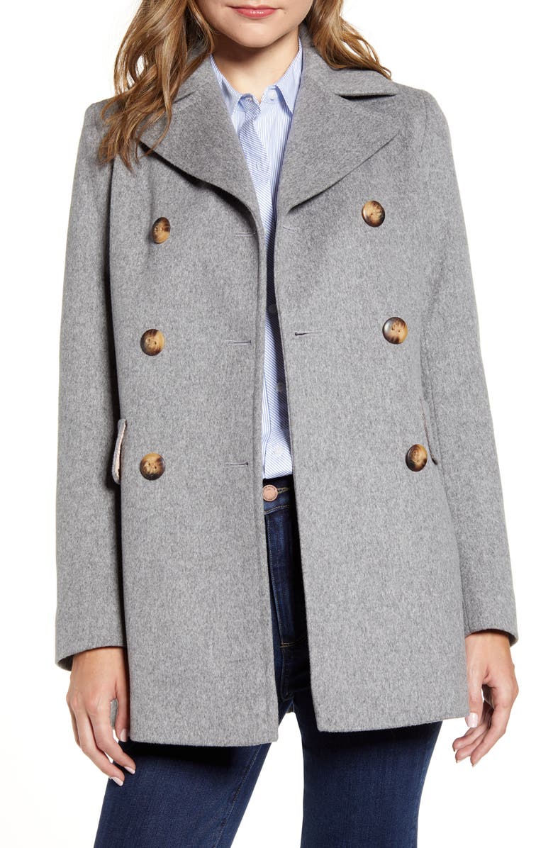 Fleurette Loro Piana Wool Peacoat, Alternate, color,