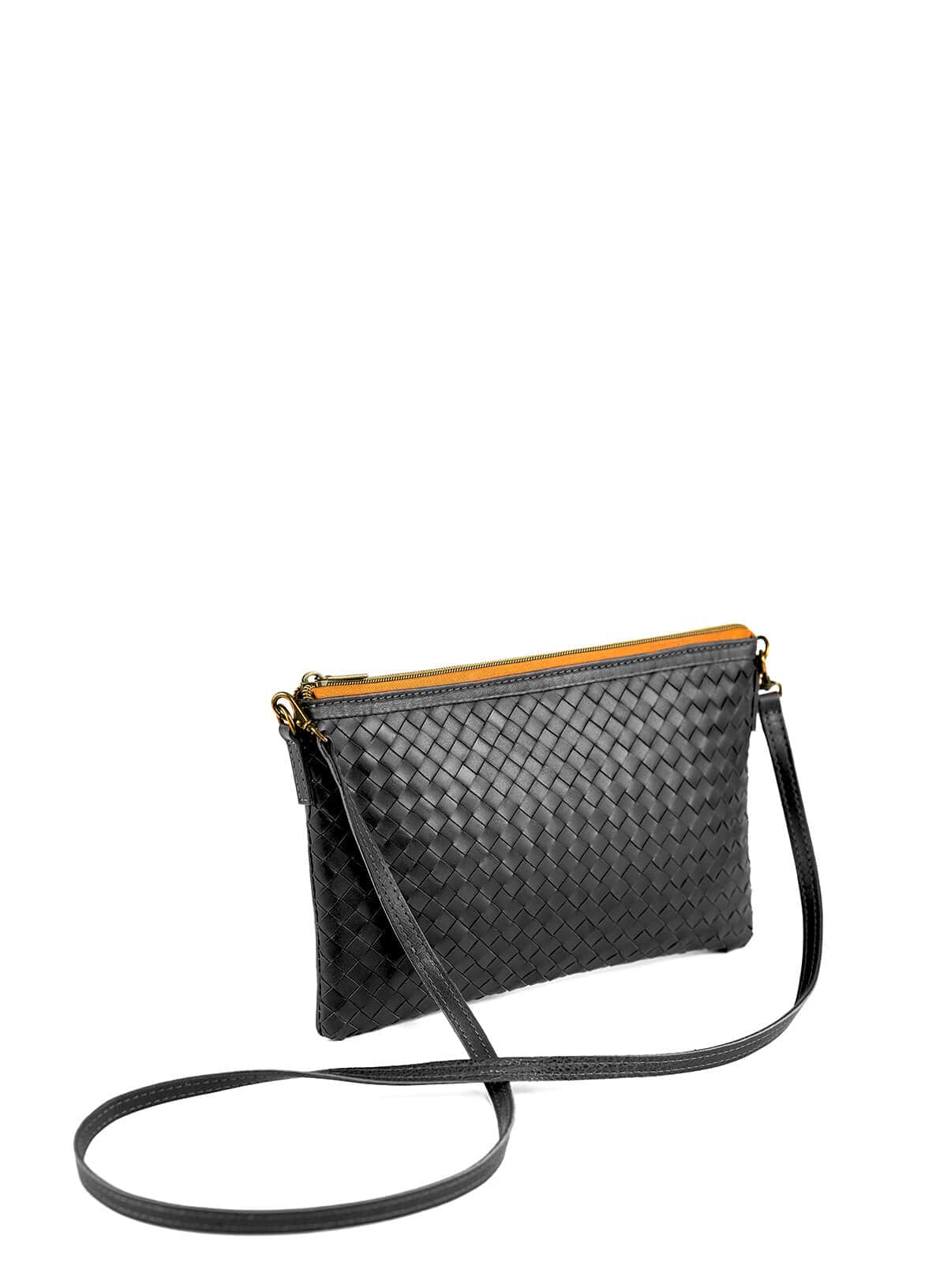 Deux Mains Woven Crossbody Bag, Main, color, Black