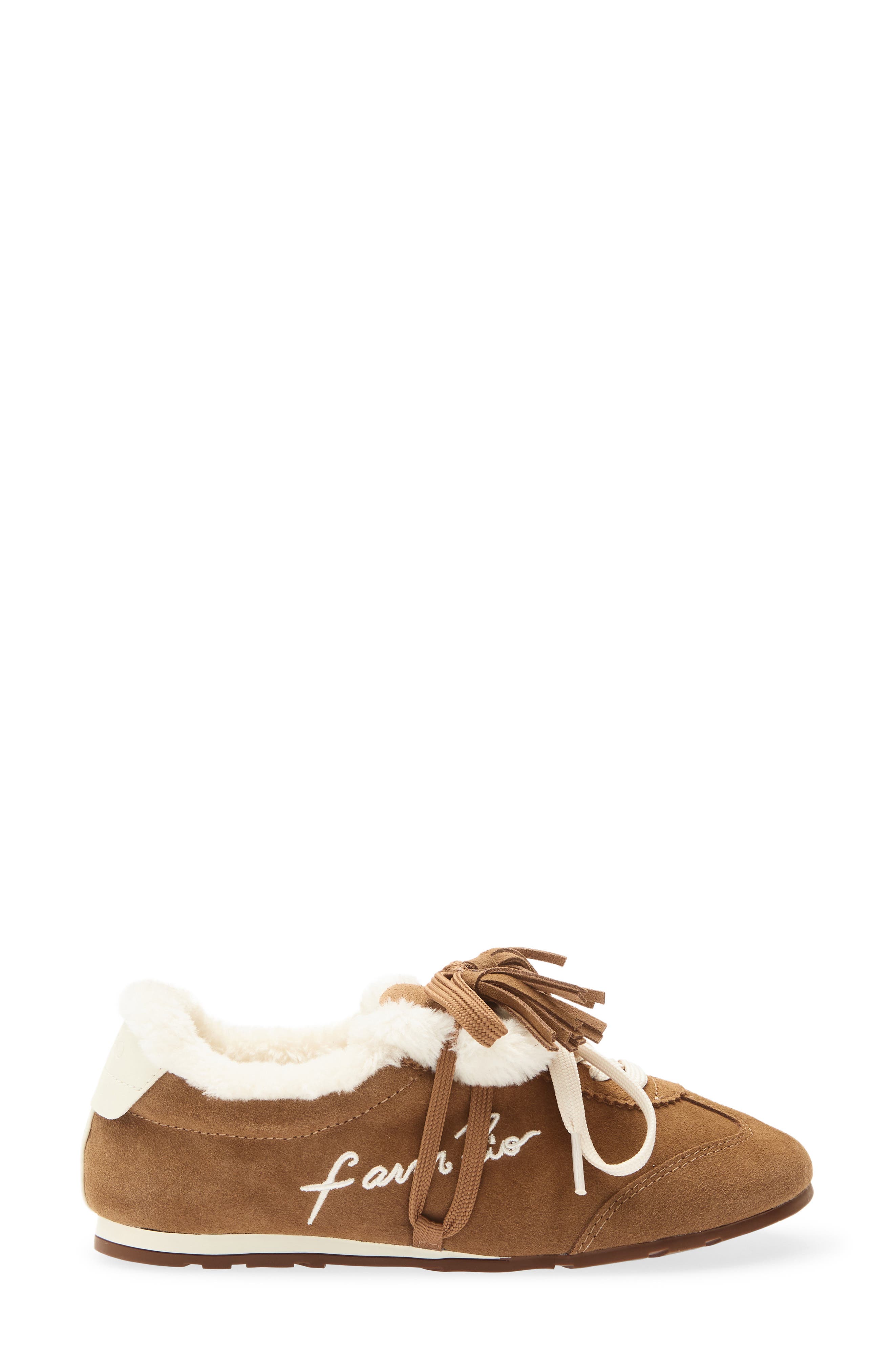Faux Fur Lined Sneakerina Sneaker, Alternate, color, SAND