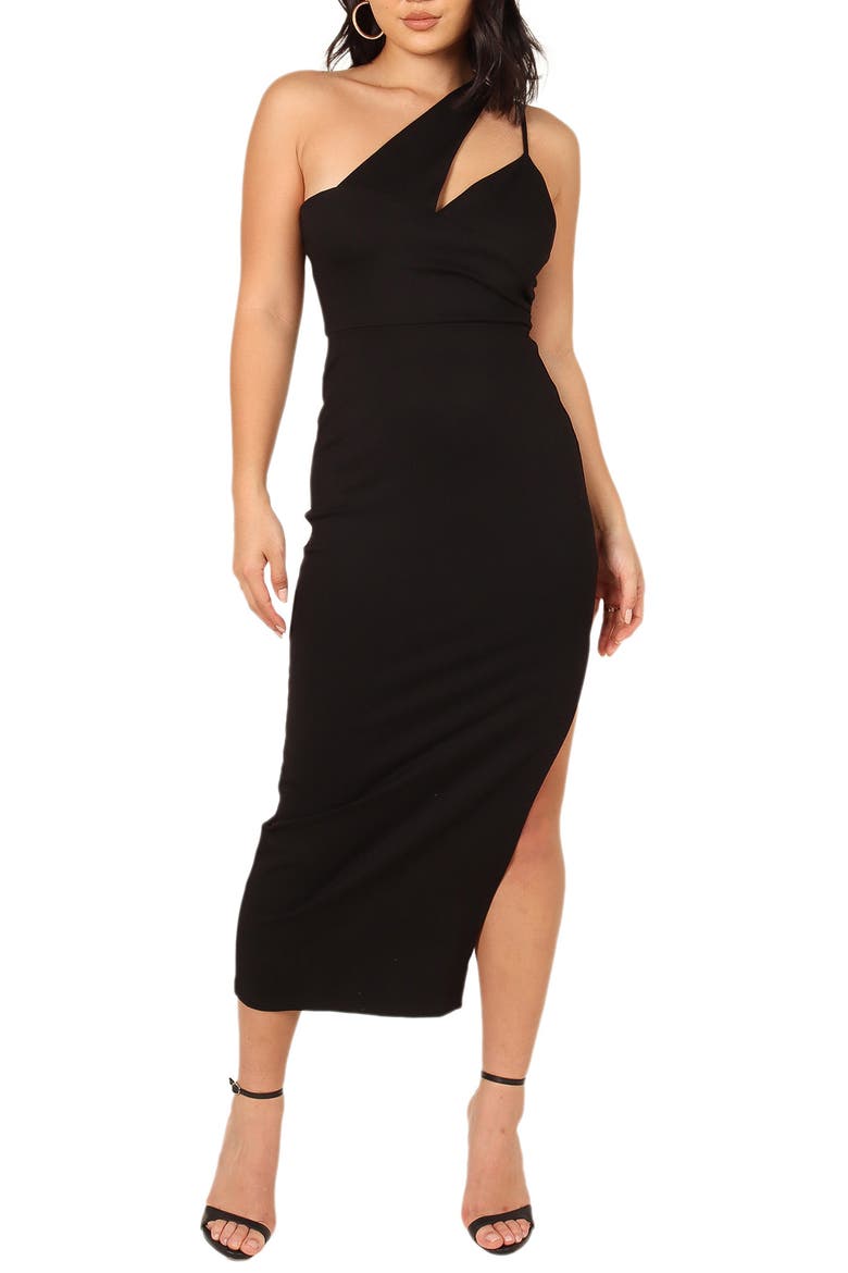 Jolie Asymmetric Sheath, Main, color, BLACK