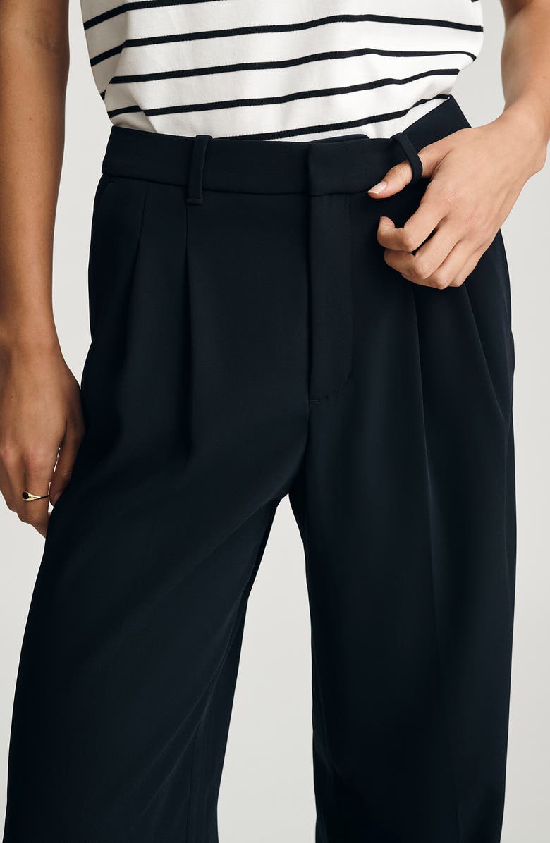 Mavi Jeans Pleated Straight Leg Pants, Alternate, color, Dark Navy