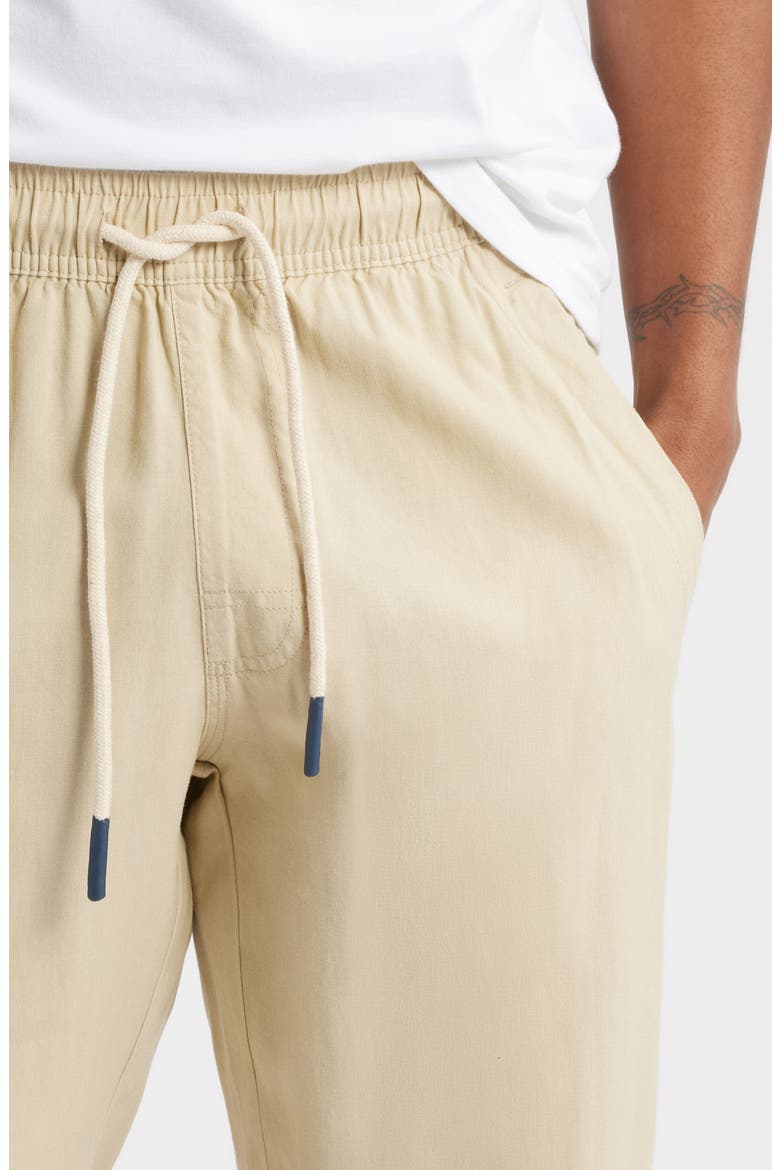 Regular Fit Linen & Cotton Drawstring Pants, Alternate, color, BEIGE