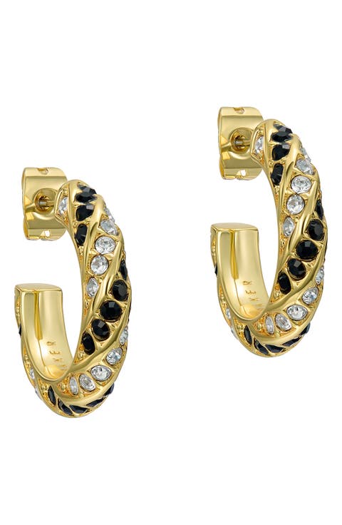 Toni Crystal Twist Hoop Earrings