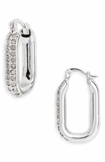 Kurt Geiger London Pavé Crystal Oval Hoop Earrings